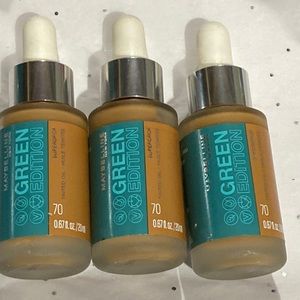 3 x Maybelline New York Green Edition Superdrop Tinted Oil Foundation Shade 70